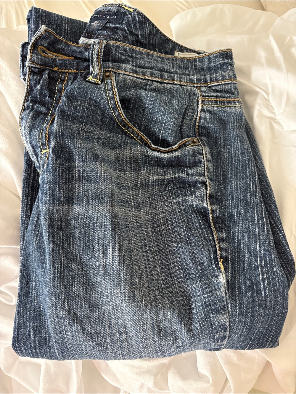 Tommy Hilfiger Women's Medium Blue Flare Jeans - Picture 17 of 17